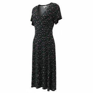 Robbie Bee Black Floral Maxi Dress Pink Purple Flowers Y2K Size 8